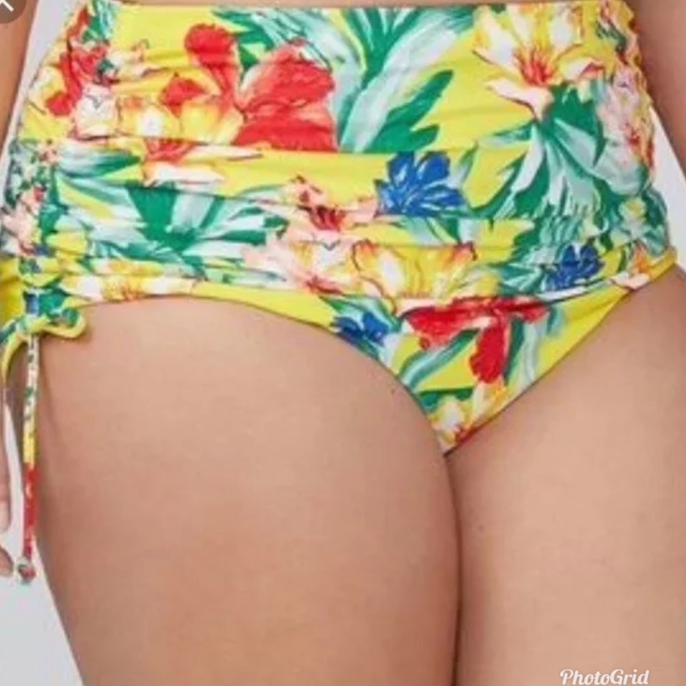 Cacique HighWaist Swim Bikini Bottom Yello…